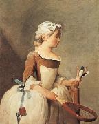 jean-Baptiste-Simeon Chardin Young Girl with a Shuttlecock Spain oil painting artist